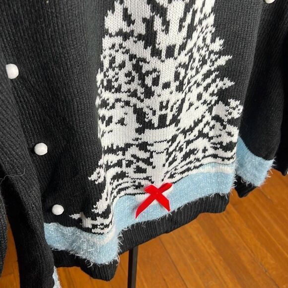 Notations Christmas Tree Ugly Sweater Nwt PlusSize 1X Navy Blue - Picture 3 of 5